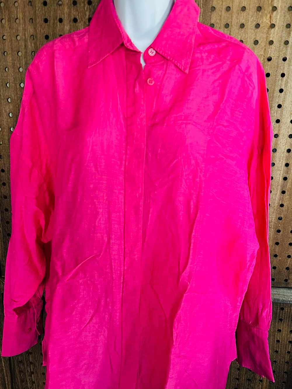 H&M Hot Pink Button-Down Shirt Size S/S